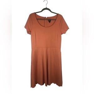 Gap Terracotta dress with the cutest scalloped edges. Scoop neck and simple cut!